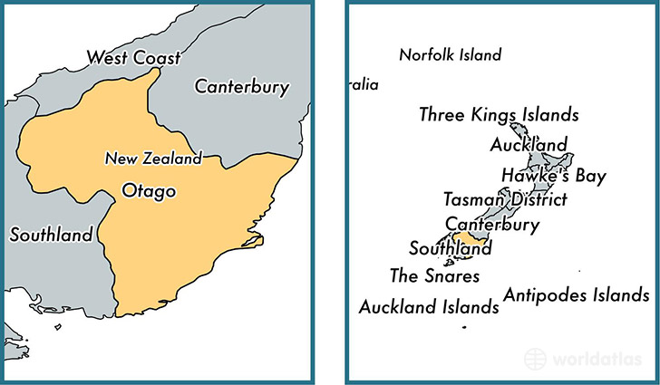 Location of regional council of Otago on a map