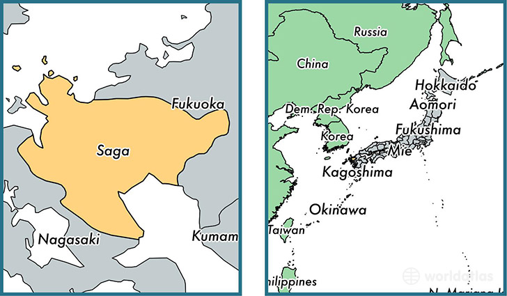 Location of prefecture of Saga on a map