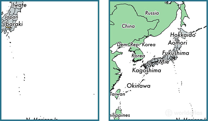 Location of prefecture of Tokyo on a map
