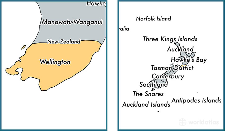 Location of regional council of Wellington on a map