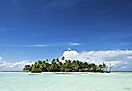 A small island in turquoise waters