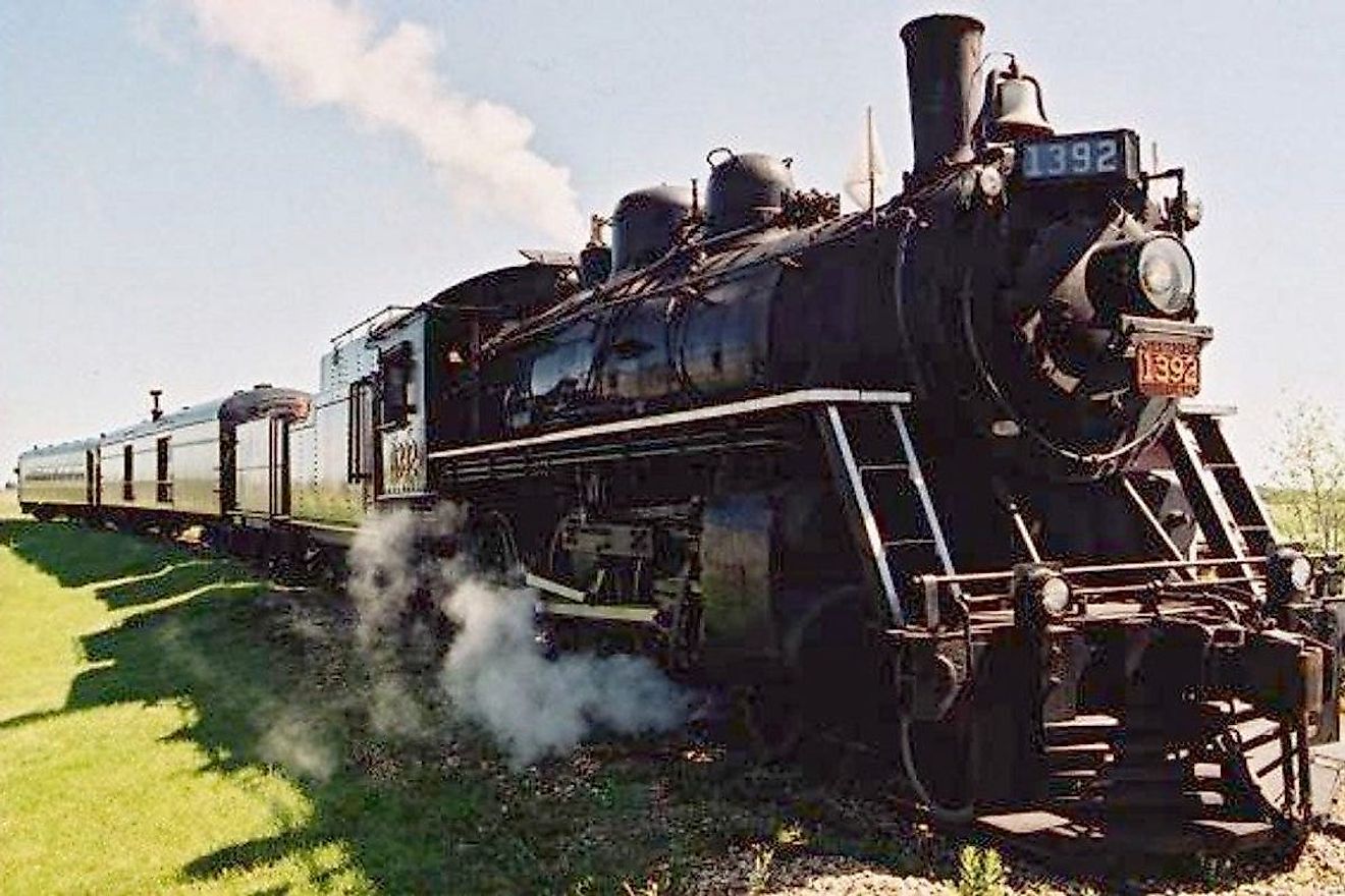 A train on exhibit at the Alberta Railway Museum. Image credit: 10Best.com
