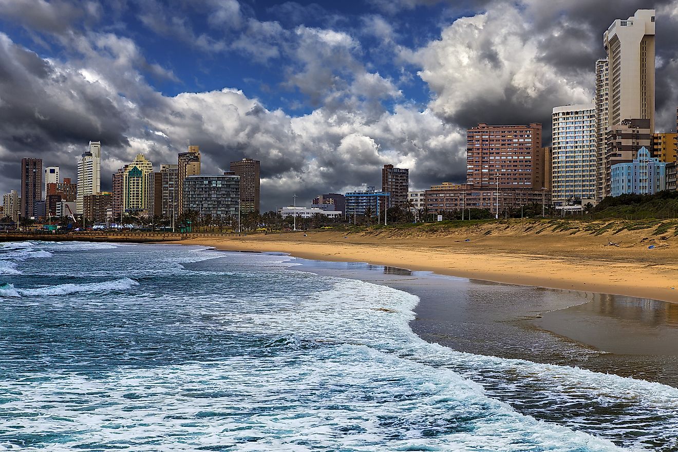 Republic of South Africa. Durban, KwaZulu-Natal. The Golden Mile - Durban's Beachfront Promenade and coastline. Image credit: WitR/Shutterstock.com
