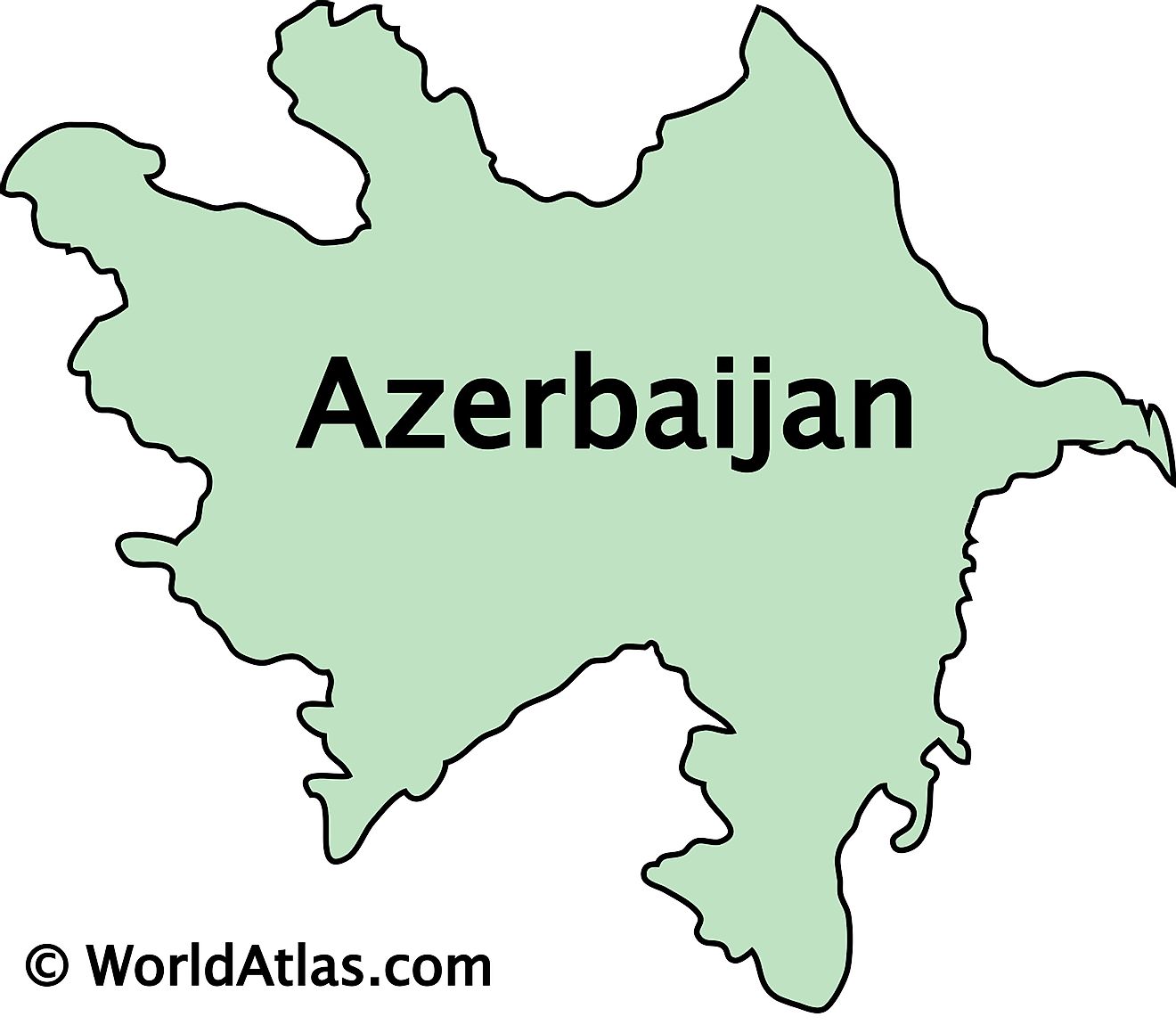 Outline Map of Azerbaijan