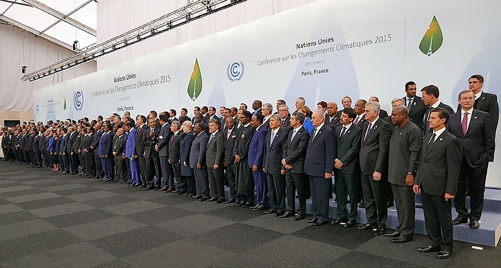 National environmental delegation heads from around the world in Paris for the climate change convention in 2015.