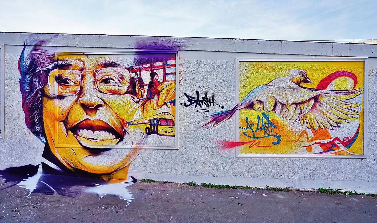 Rosa Parks Wall on Rue d Aubervilliers in Paris.