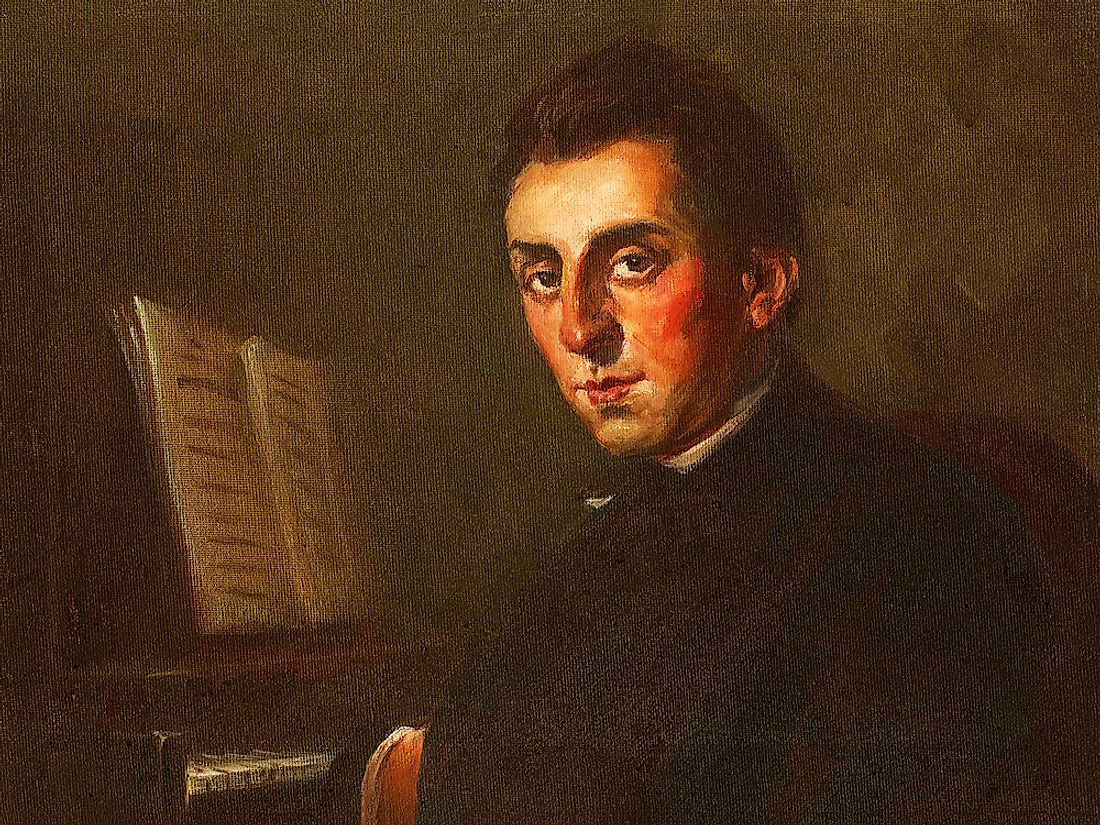 A portrait of Frederic Chopin. 