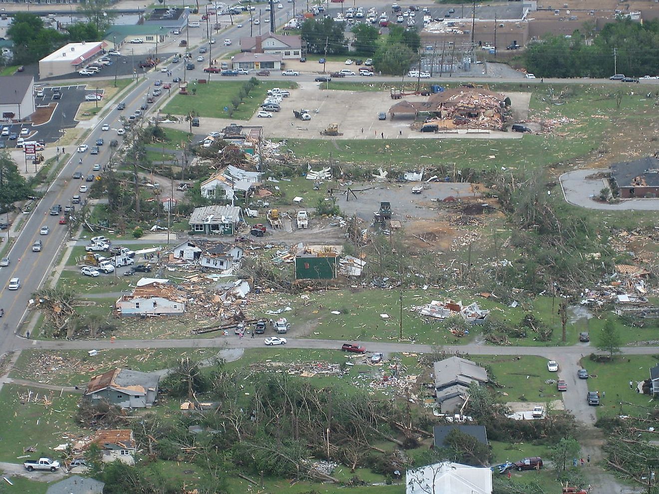 Aerial view of tornado damage in Trenton, Georgia. Image credit: NWS Peachtree City, GA/Public domain