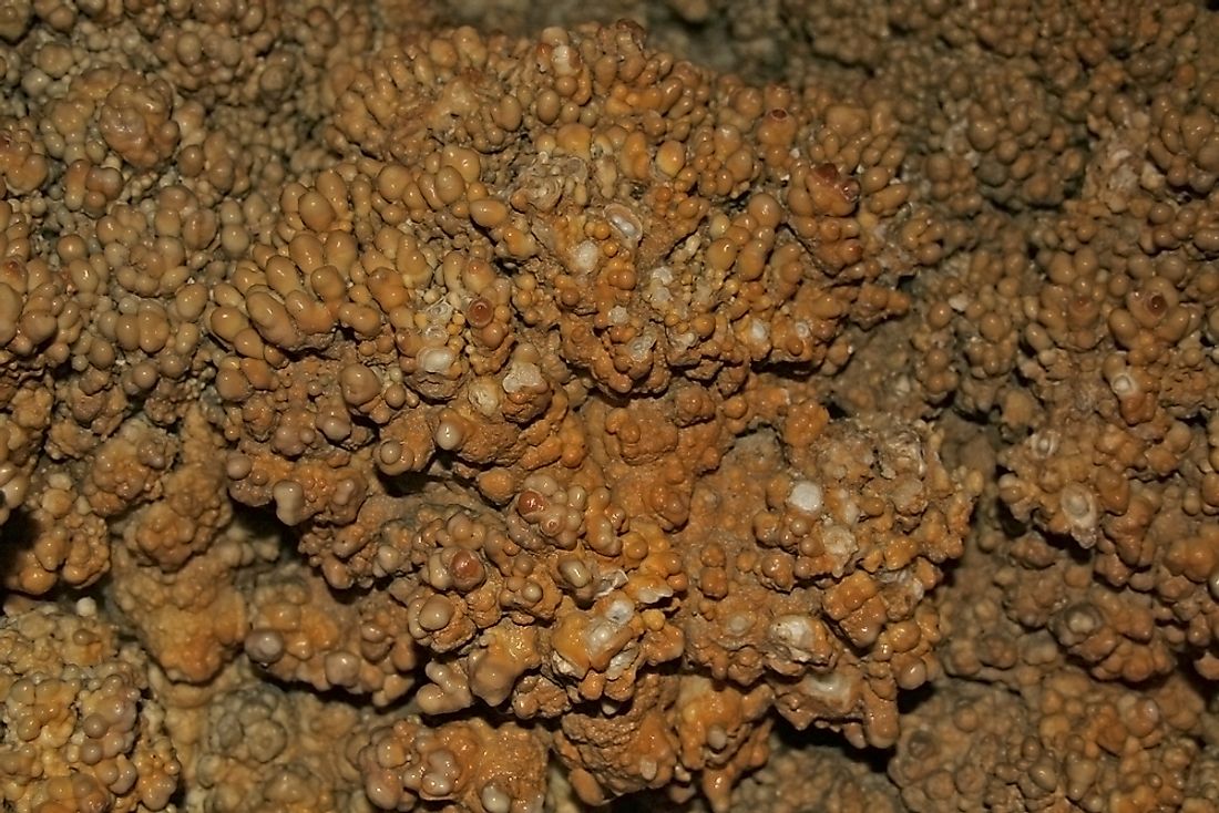 Cave popcorn is composed of calcium carbonate deposits. 