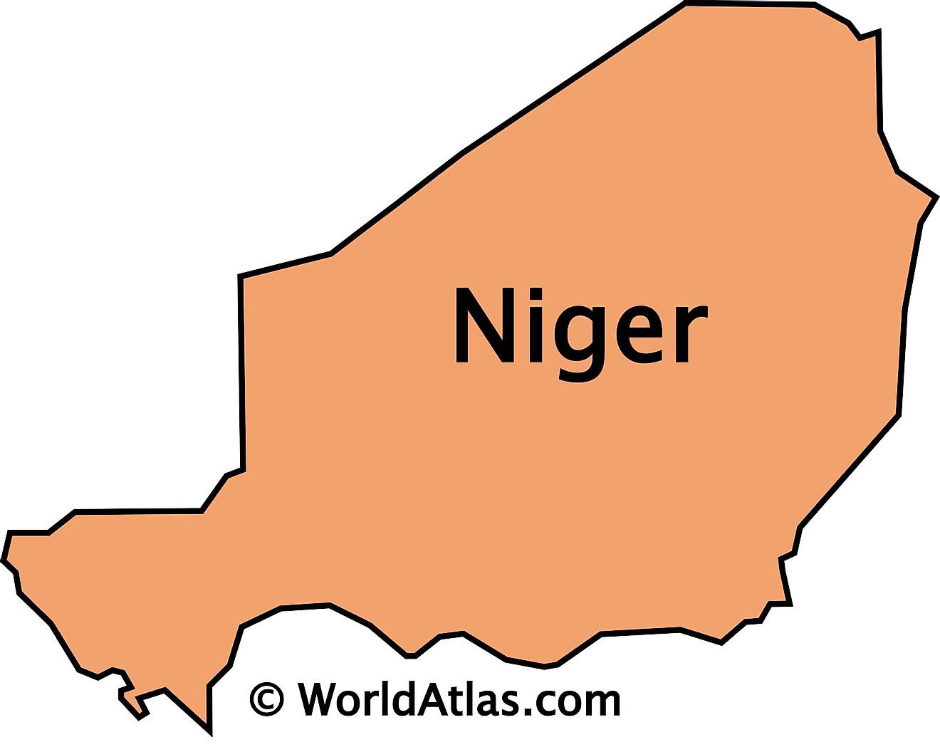 The Outline Map of Niger