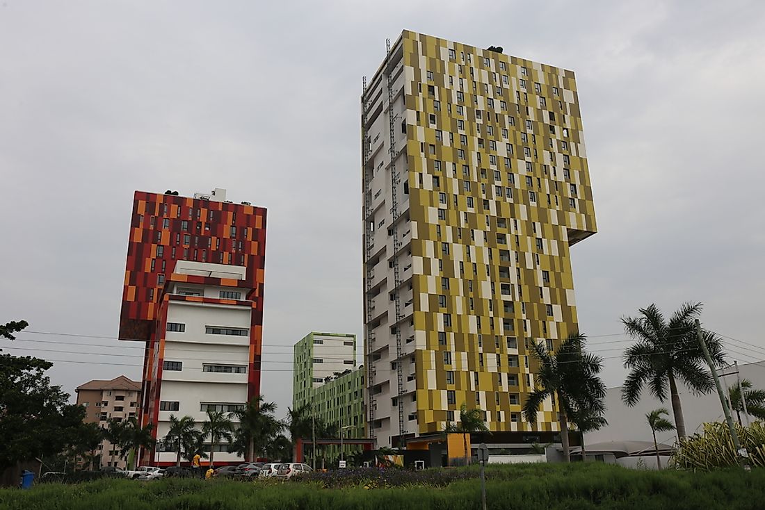 Modern buildings in Ghana. Editorial credit: BOULENGER Xavier / Shutterstock.com. 