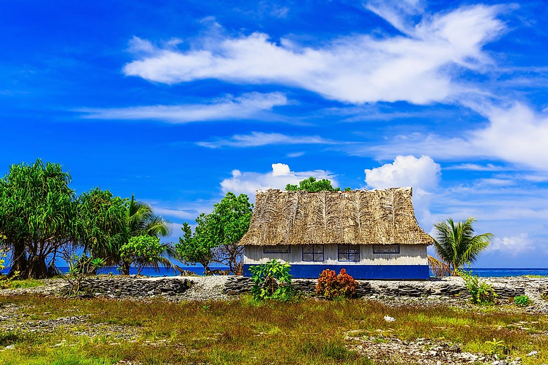 A traditional house in the Republic of Kiribati. 
