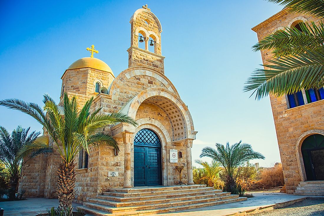 Church of St. John the Baptist, a Christian church, is photographed here in Jordan. 