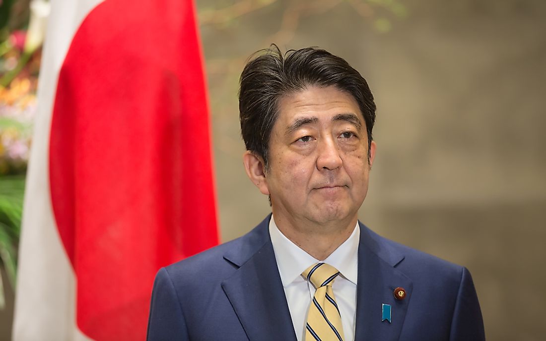 Japanese Prime Minister Shinzo Abe. Editorial credit: Drop of Light / Shutterstock.com.