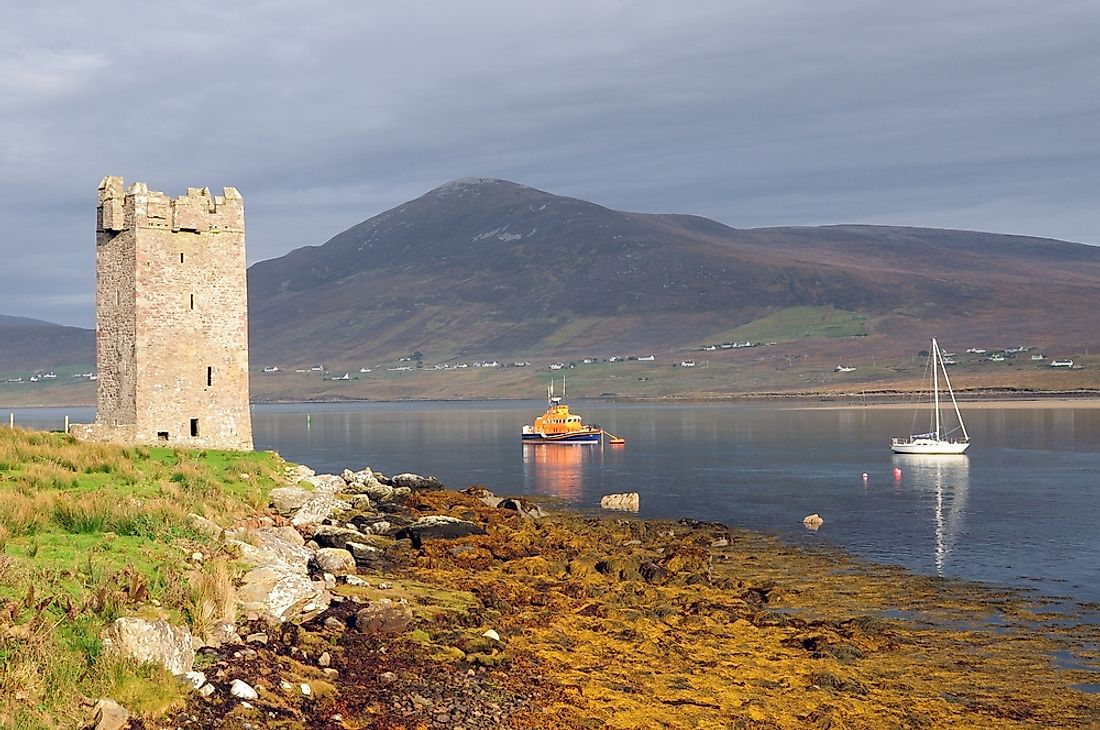 One of the many castles of Grace O'Malley, located at Kildavnet, Achill Island, Mayo, Ireland.