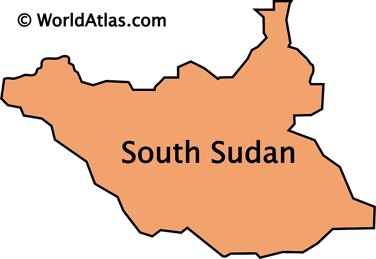 Outline Map of South Sudan