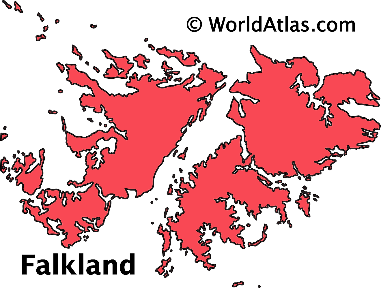 Outline Map of Falkland Islands