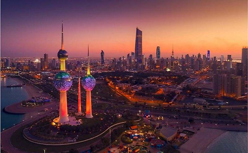 The spectacular Kuwait City at night.