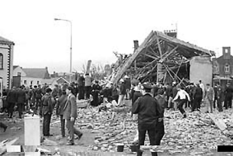 Bombings lay waste to portions of the town of Enniskillen, Northern Ireland in 1987.