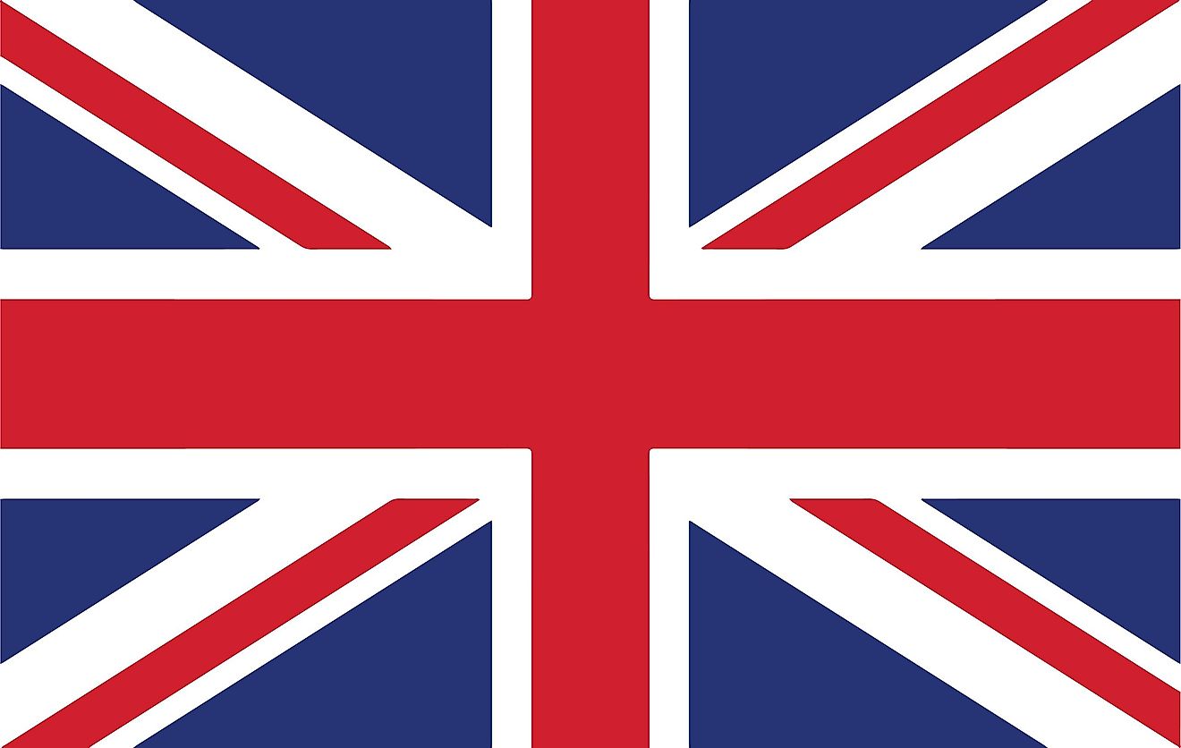 The flag of the United Kingdom, often known as the "Union Jack".