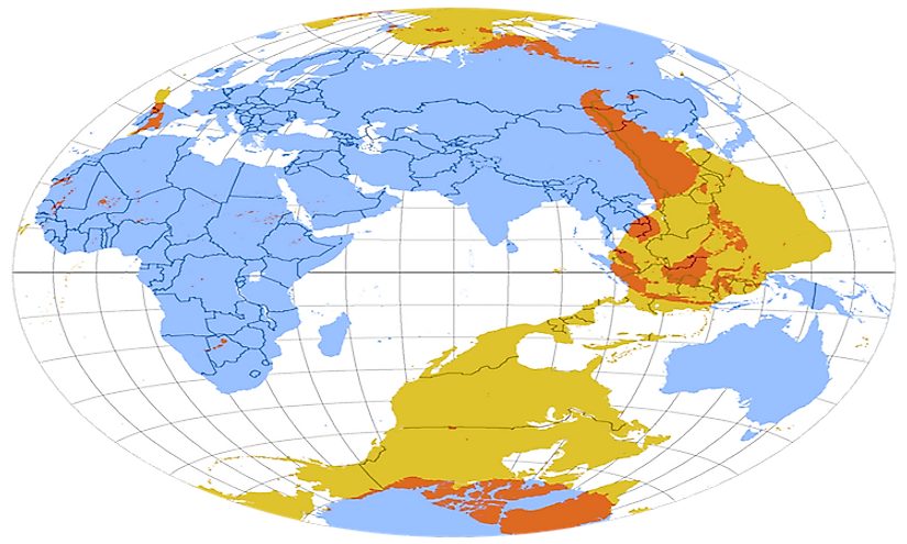 Map of antipodes of the Earth, in Lambert Azimuthal Equal-Area projection.