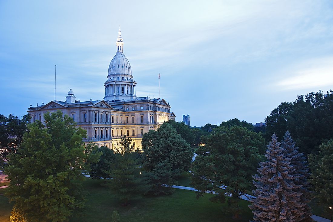 The Michigan state capitol in Lansing, Michigan. 