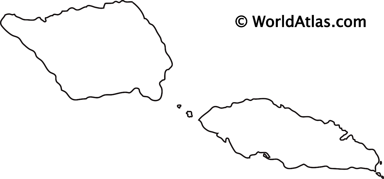 Blank Outline Map of Samoa