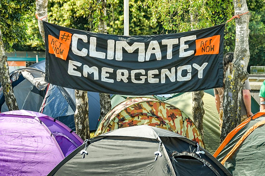 Protests calling for a climate emergency in Cardiff, Wales. Editorial credit: Ceri Breeze / Shutterstock.com.