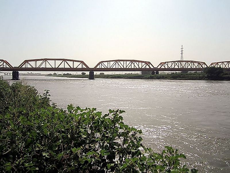 The Nile River near the confluence of the Blue Nile and White Nile in Khartoum, Sudan.