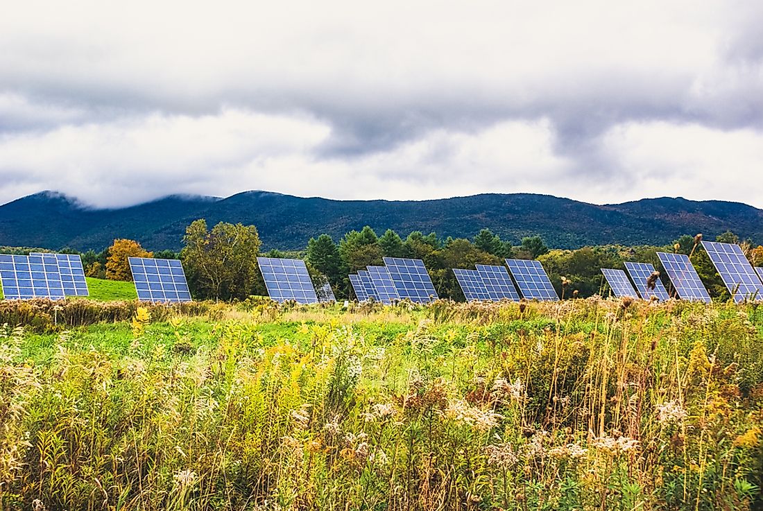 Solar panels in a Vermont field. 