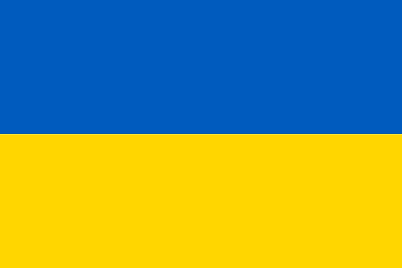The flag of Ukraine features yellow (or gold) and blue. 