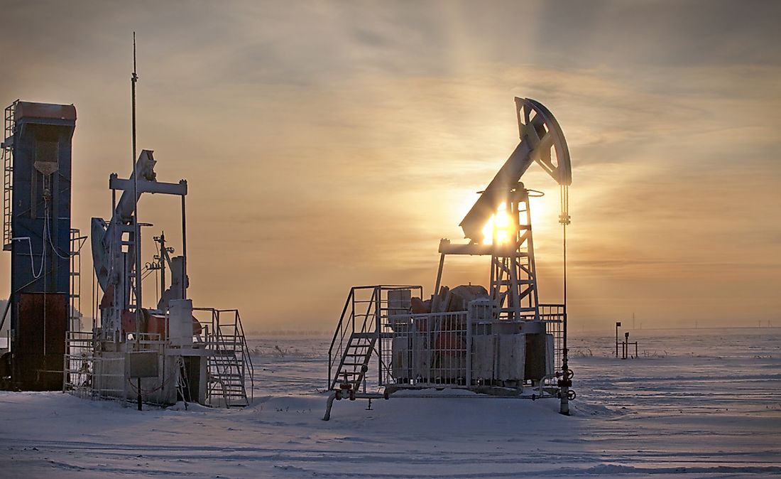 Oil being extracted in Russia. By a wide margin, Russia is Europe's largest producer of oil. 