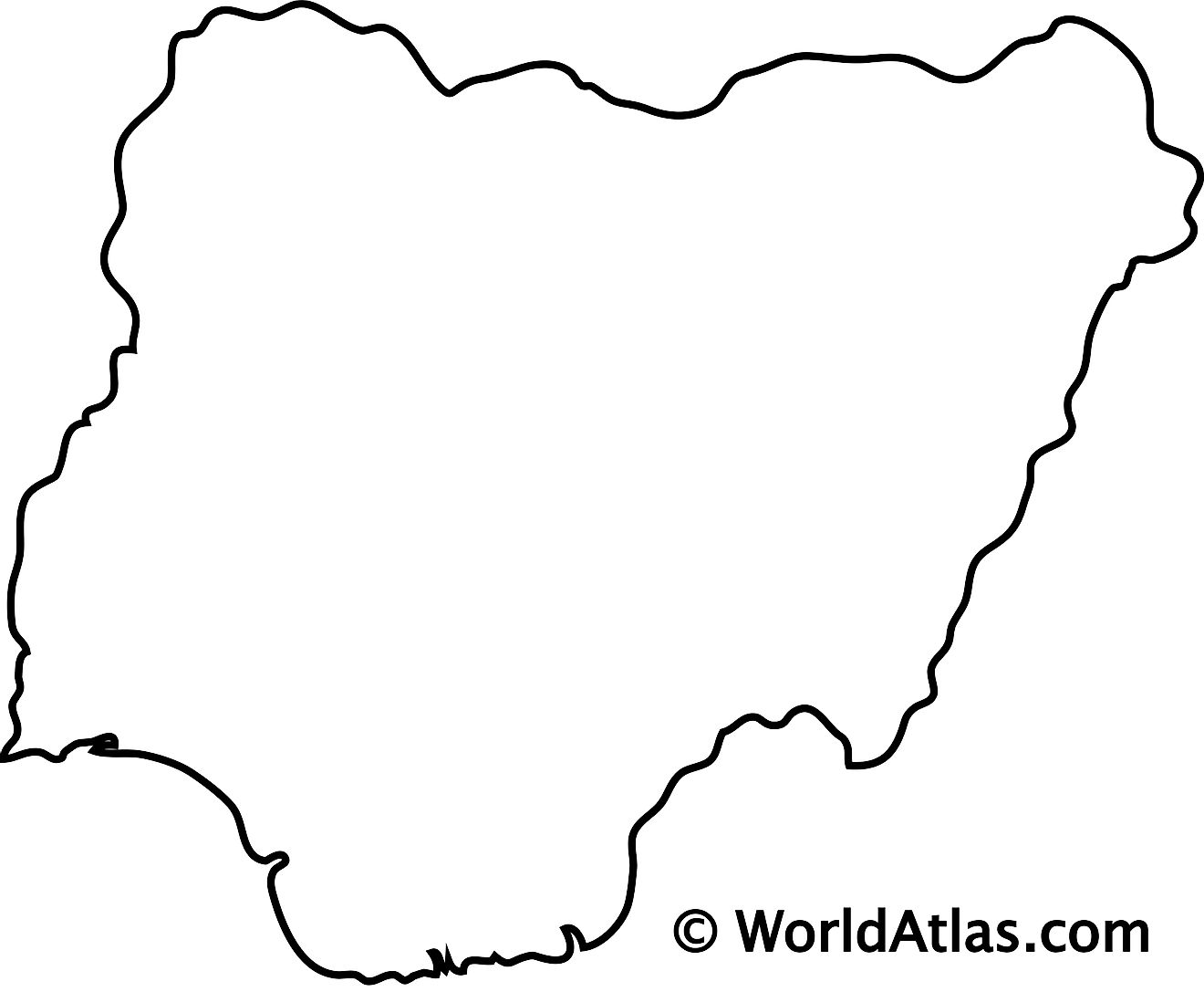 Blank Outline Map of Nigeria
