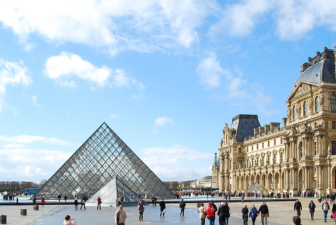 Established in the late 1700s, the Louvre Art Museum in Paris is one of the most frequented tourist sites in all of France. Editorial credit: Marina Vieira Branquinho / Shutterstock.com.