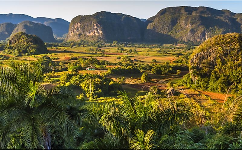 View of the Viñales Valley, a UNESCO World Heritage Site in Cuba.