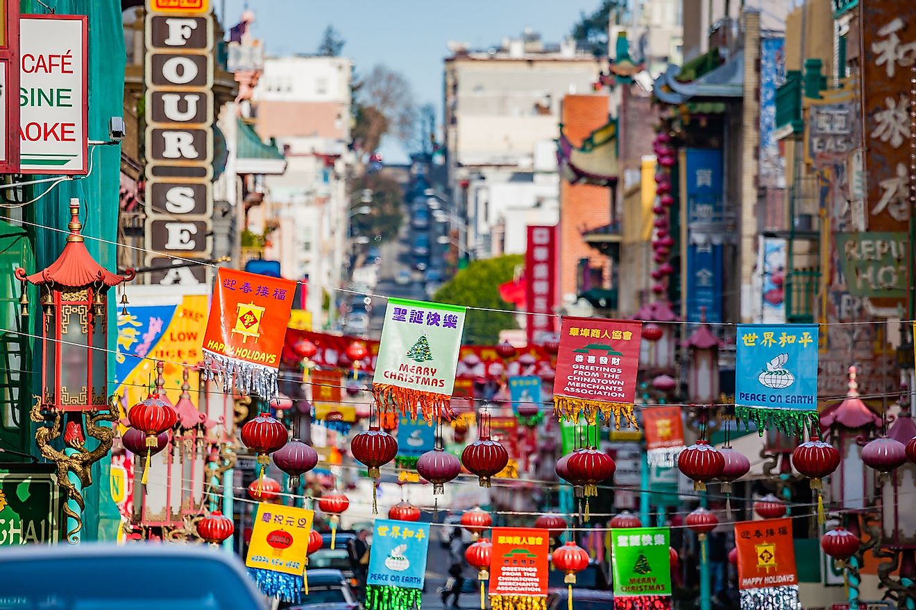 View of the main street of the San Francisco Chinatown district. Image credit: Fabio Michele Capelli/Shutterstock