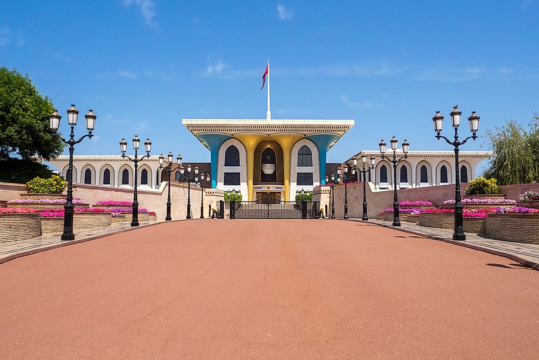 The Royal Palace of the Sultan of Oman. Oman is an absolute monarchy. 