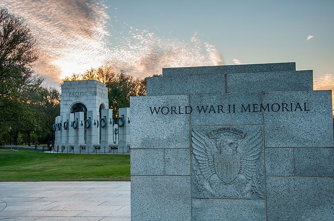 The World War II Memorial in Washington, DC. 