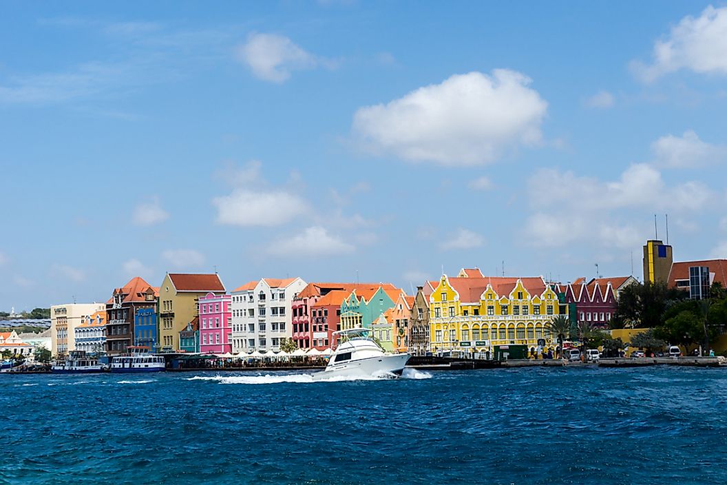 The coast of Curaçao, which is one of the three ABC islands.