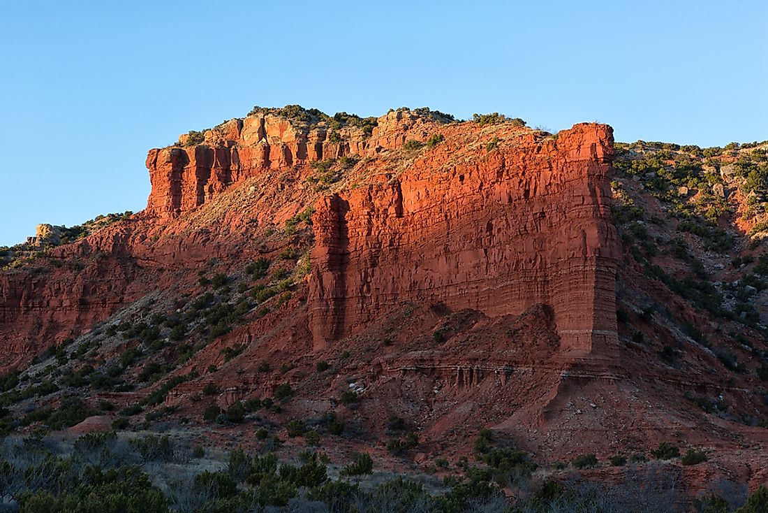 Caprock Canyons State Park and Trailway in Texas is an example of caprock. 