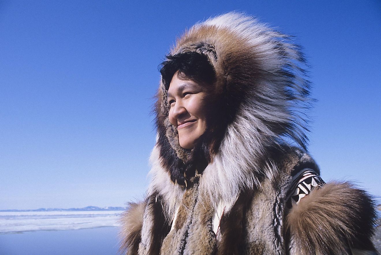 An Inuit woman in a traditional parka.