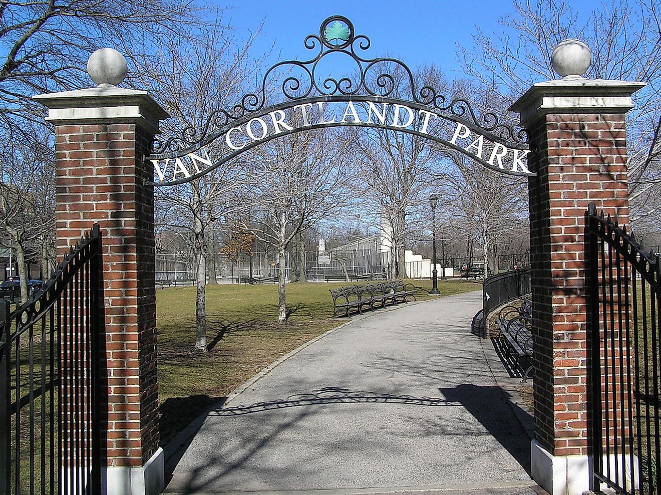 The entrance to Van Cortlandt Park in Kingsbridge/Riverdale. The park is located at the last stop of the Number 1 subway line. Image credit: Anthony22/Wikimedia.org