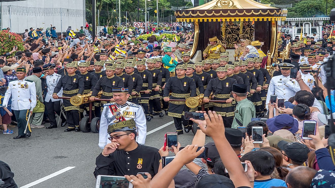 Brunei's Sultan marked 50 years on the throne with a glittering procession. Editorial credit: james wk / Shutterstock.com