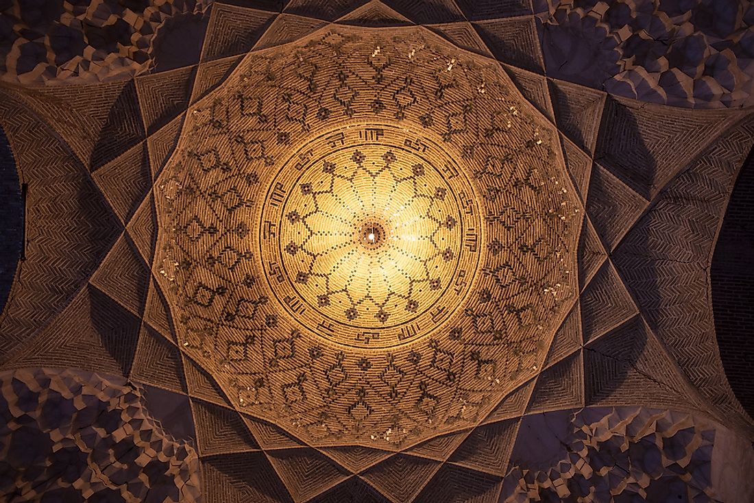The cupola of a mosque in Iran. 