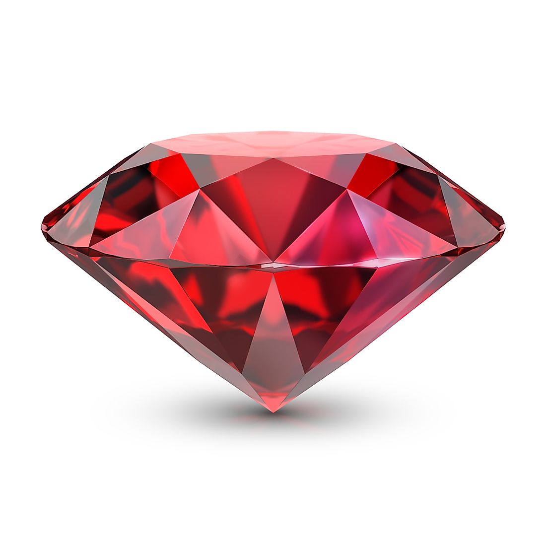 A ruby is pink or red colored gemstone.