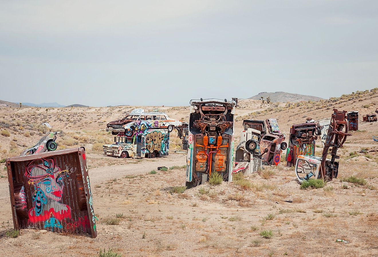 International Car Forest of the Last Church in Goldfield, Nevada. Image credit pmvfoto via Shutterstock.
