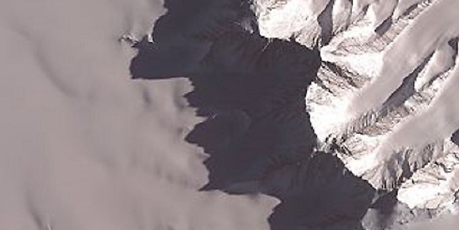 Mount Tyree, as seen from directly above by way of NASA's Advanced Space-borne Thermal Emission and Reflection Radiometer.