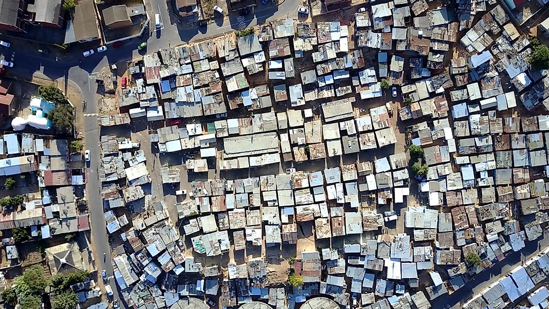 The word slum is often used to describe informal settlements. 