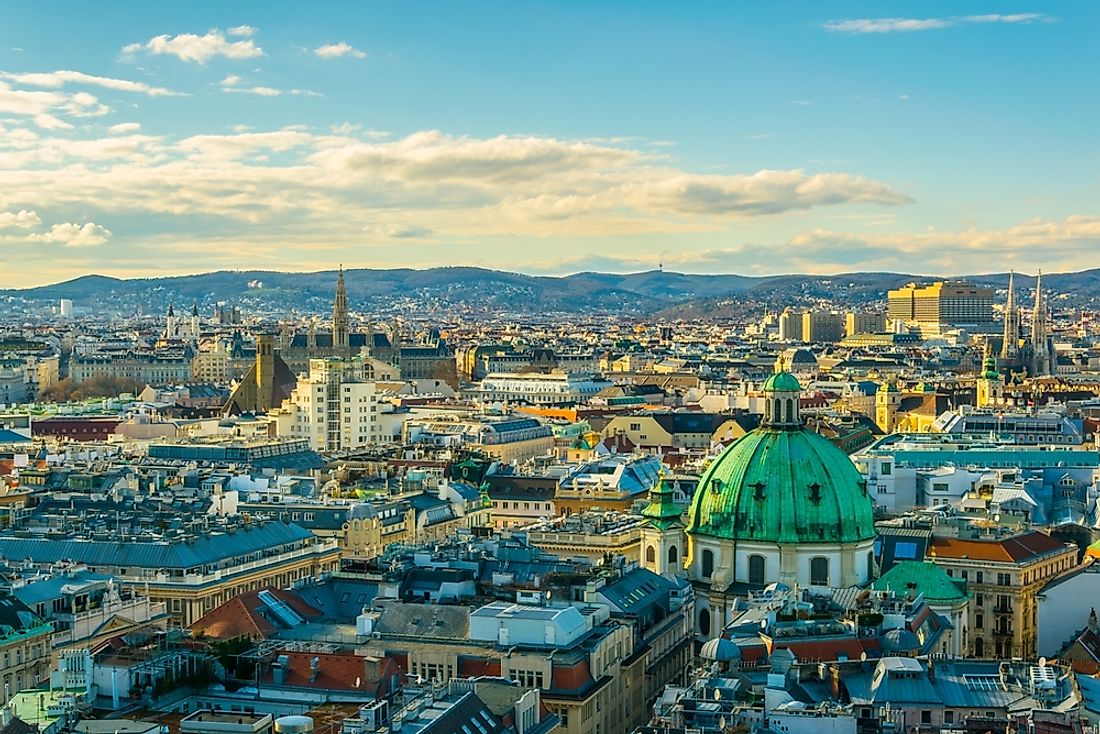 The cityscape of Vienna, Austria. 