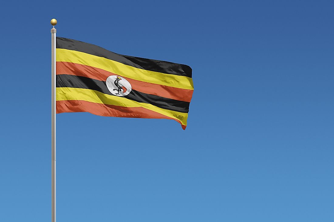 The flag of Uganda. 